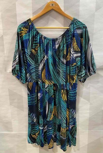 Picture of PLUS SIZE RUFFLED PRINTED TUNIC